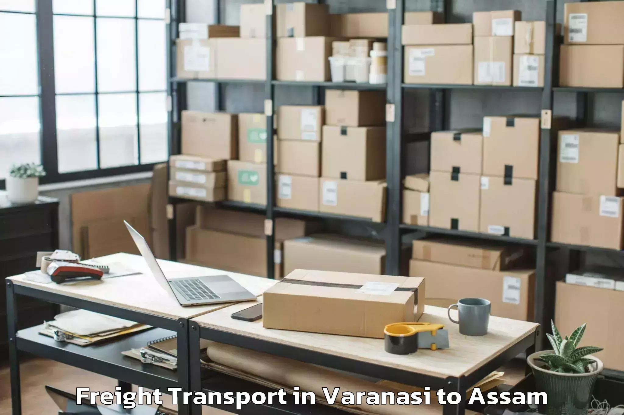 Top Varanasi to Rajapara Khatajuli Freight Transport Available